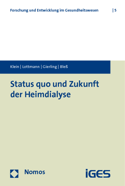 Cover: 9783848712465 | Status quo und Zukunft der Heimdialyse | Klein | Taschenbuch | 200 S.