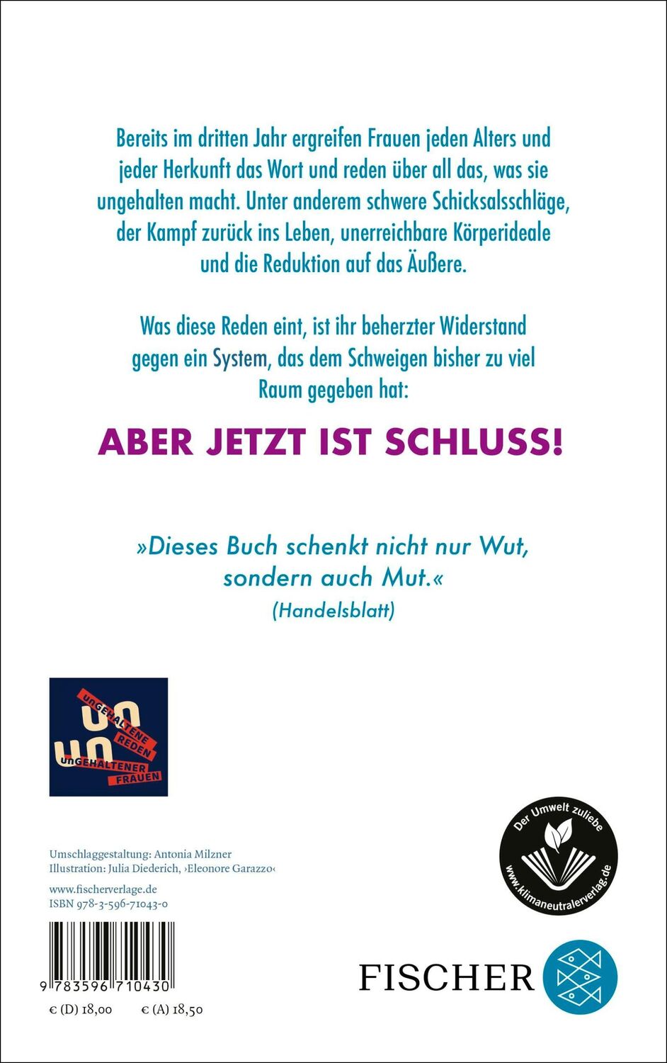 Rückseite: 9783596710430 | Aber jetzt ist Schluss! | Neue ungehaltene Reden ungehaltener Frauen