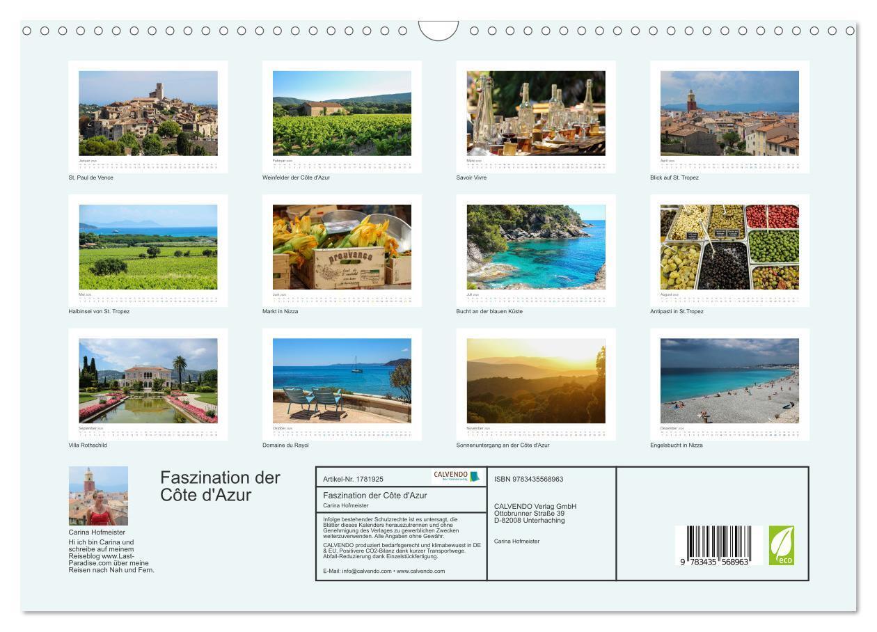 Bild: 9783435568963 | Faszination der Côte d'Azur (Wandkalender 2025 DIN A3 quer),...