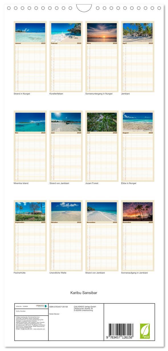 Bild: 9783457126158 | Familienplaner 2025 - Karibu Sansibar mit 5 Spalten (Wandkalender,...