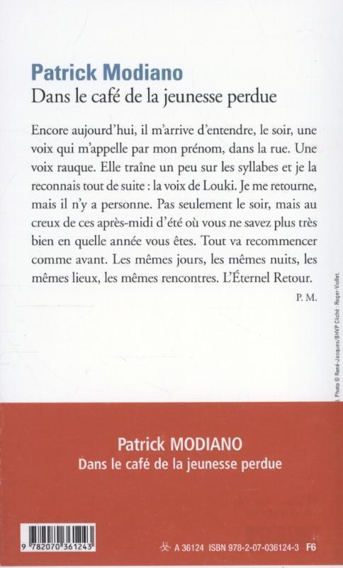 Rückseite: 9782070361243 | Dans le café de la jeunesse perdue | Patrick Modiano | Taschenbuch