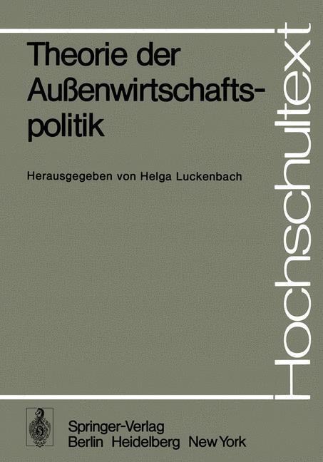 Cover: 9783540091905 | Theorie der Außenwirtschaftspolitik | Helga Luckenbach | Taschenbuch