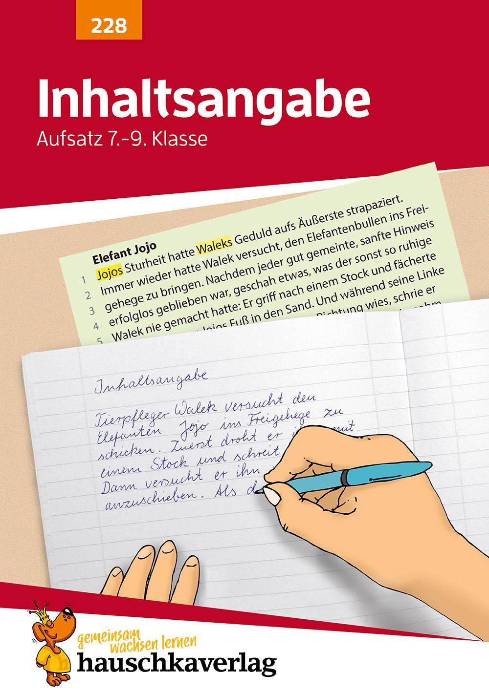 Cover: 9783881002288 | Inhaltsangabe. Aufsatz 7.-9. Klasse | Gerhard Widmann | Broschüre