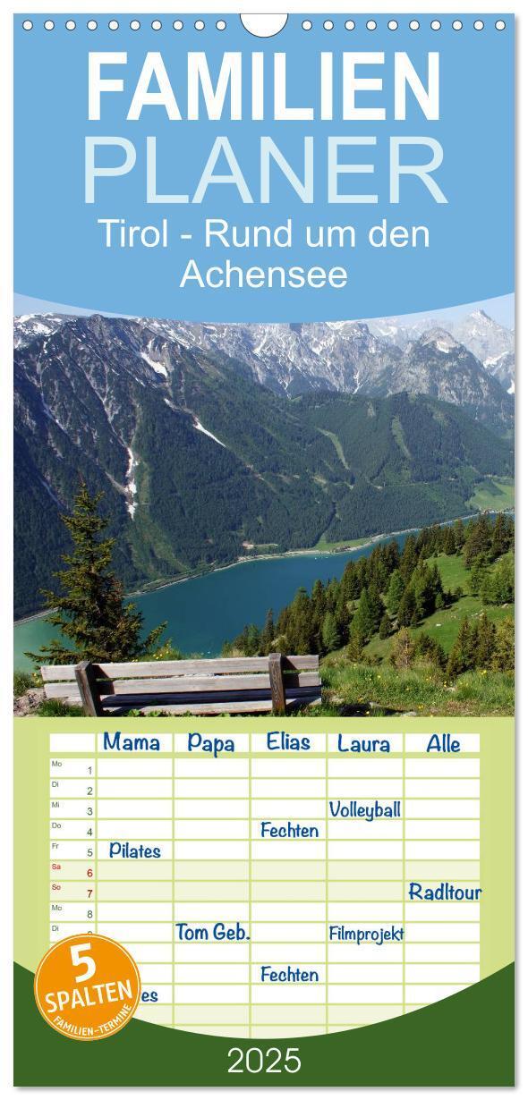 Cover: 9783457110003 | Familienplaner 2025 - Tirol ¿ Rund um den Achensee mit 5 Spalten...