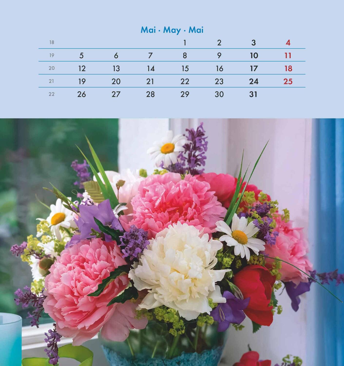 Bild: 4251732342289 | Blumengrüße 2025 - Postkartenkalender 16x17 cm - Blumen - zum...