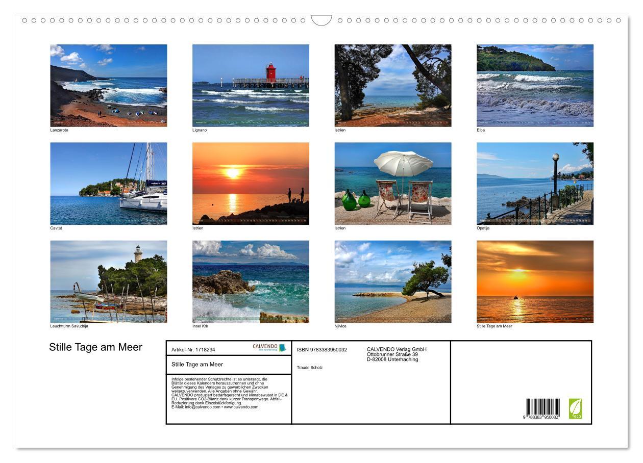 Bild: 9783383950032 | Stille Tage am Meer (Wandkalender 2025 DIN A2 quer), CALVENDO...