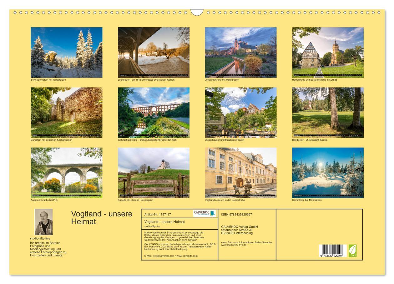 Bild: 9783435325597 | Vogtland - unsere Heimat (Wandkalender 2025 DIN A2 quer), CALVENDO...