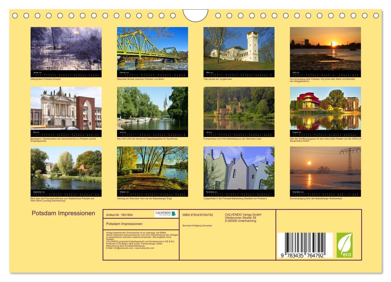 Bild: 9783435764792 | Potsdam Impressionen (Wandkalender 2025 DIN A4 quer), CALVENDO...