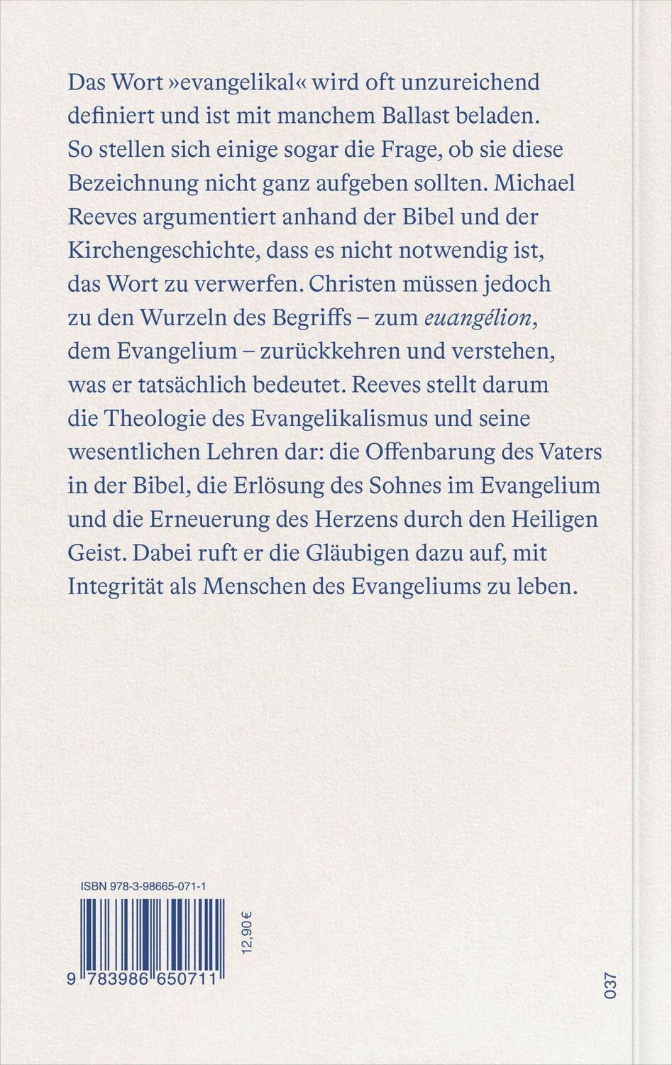 Rückseite: 9783986650711 | Menschen des Evangeliums | Michael Reeves | Taschenbuch | 173 S.