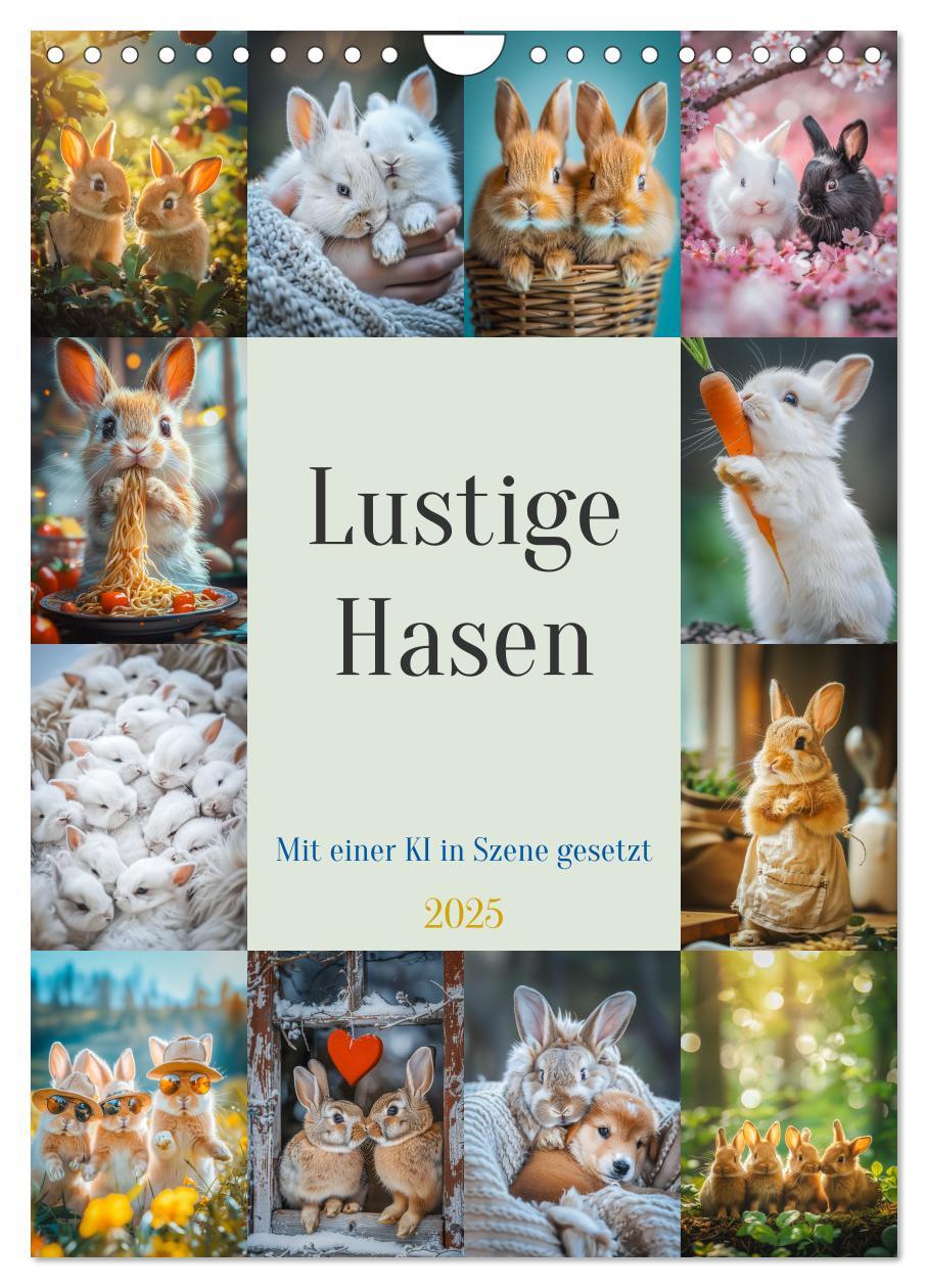 Cover: 9783435237050 | Lustige Hasen (Wandkalender 2025 DIN A4 hoch), CALVENDO Monatskalender