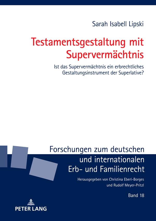 Cover: 9783631911761 | Testamentsgestaltung mit Supervermächtnis | Sarah Isabell Lipski