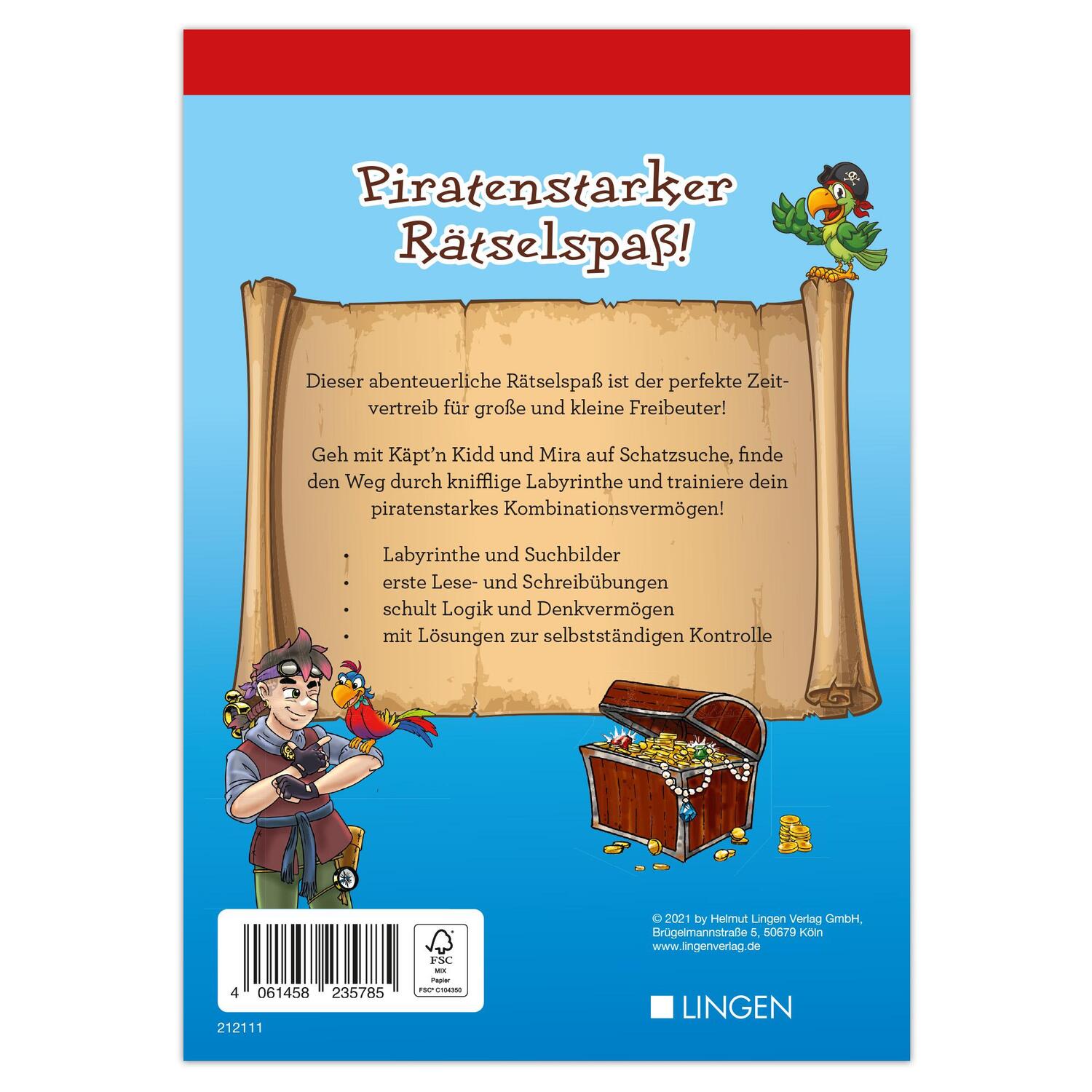 Rückseite: 9783963473739 | Käpt`n Kidd - Mein piratenstarker Rätselblock | Taschenbuch | 64 S.