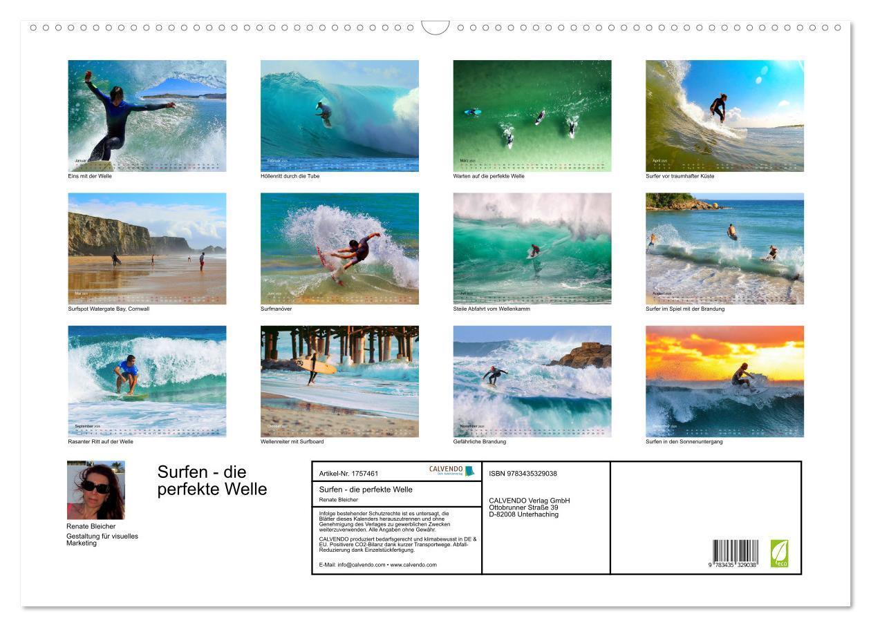 Bild: 9783435329038 | Surfen - die perfekte Welle (Wandkalender 2025 DIN A2 quer),...