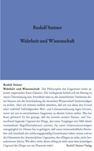 Cover: 9783727400315 | Wahrheit und Wissenschaft | Vorspiel einer «Philosophie der Freiheit»