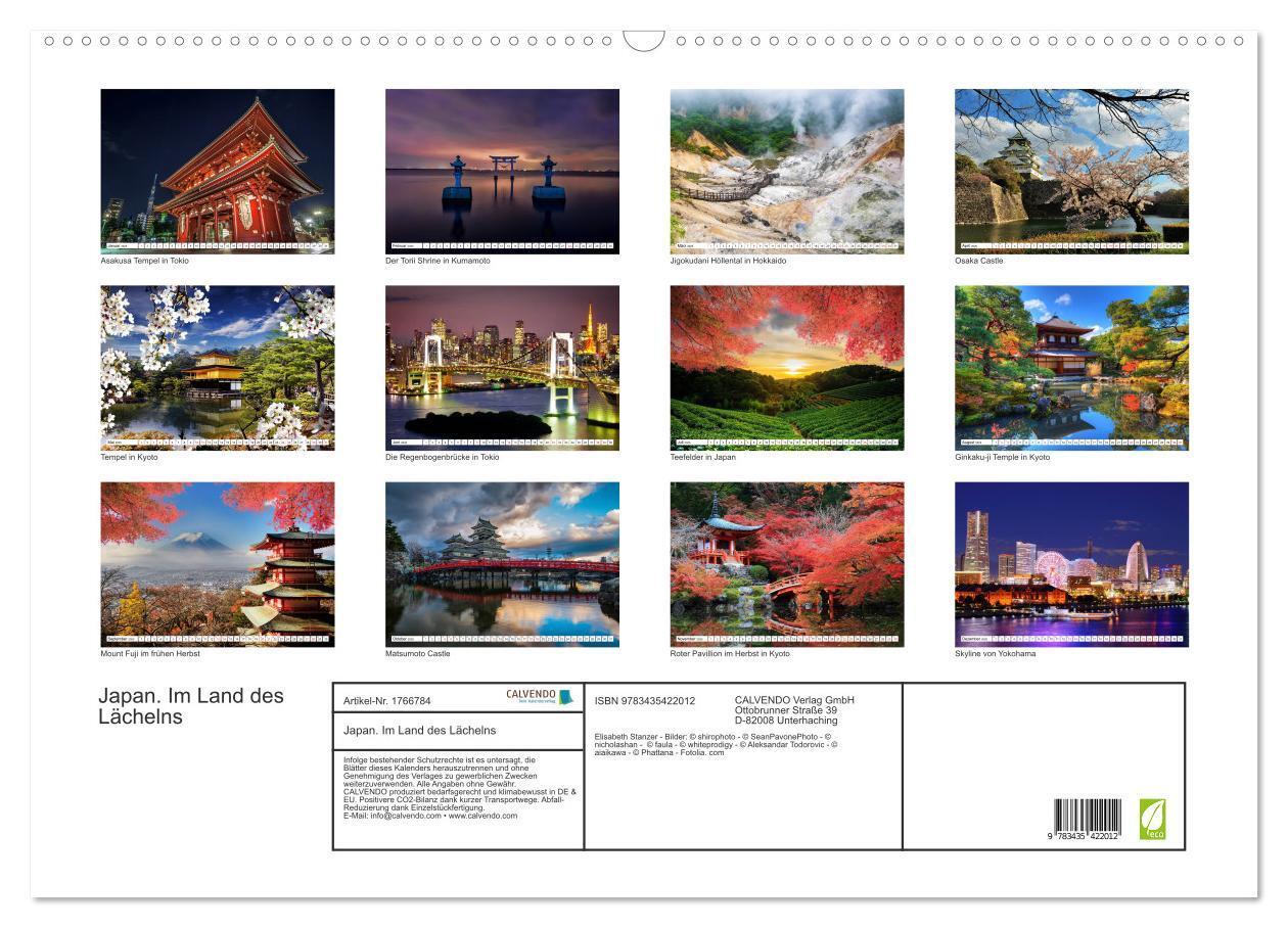 Bild: 9783435422012 | Japan. Im Land des Lächelns (Wandkalender 2025 DIN A2 quer),...