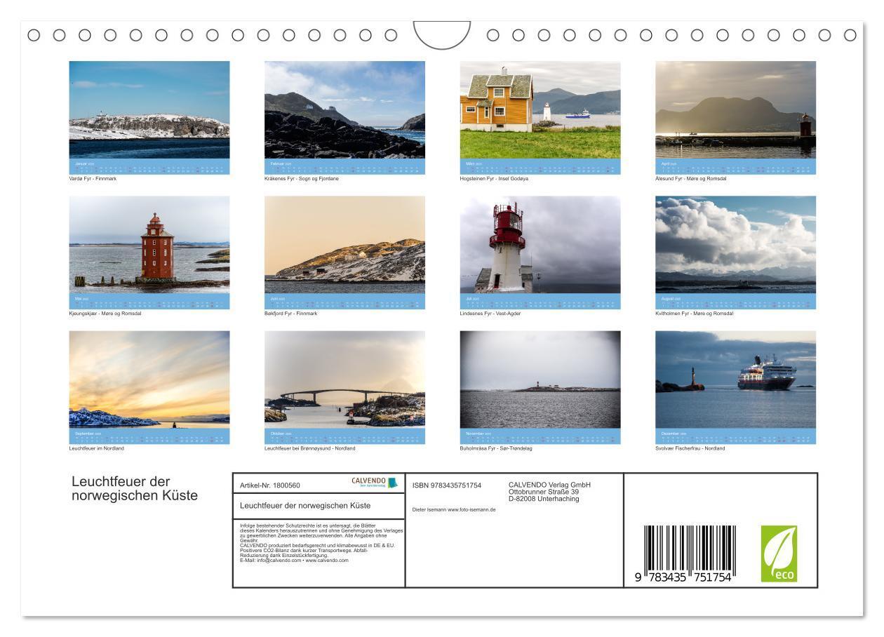 Bild: 9783435751754 | Leuchtfeuer der norwegischen Küste (Wandkalender 2025 DIN A4 quer),...