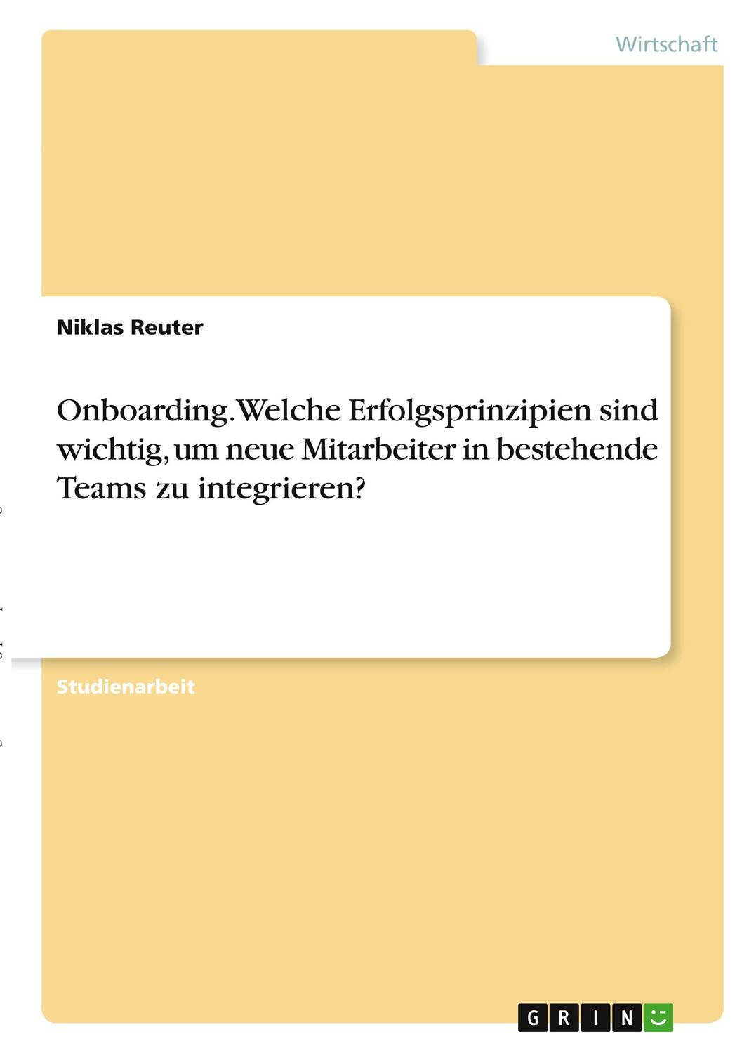 Cover: 9783346299345 | Onboarding. Welche Erfolgsprinzipien sind wichtig, um neue...