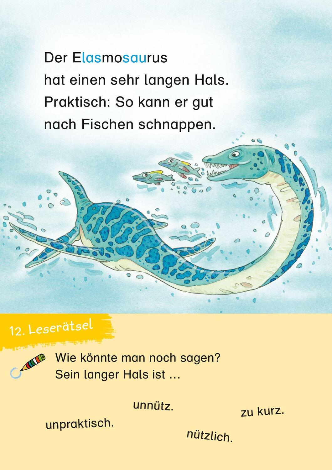 Bild: 9783737334556 | Duden Leseprofi - 3-Minuten-Leserätsel für Erstleser: Vorsicht, Dinos!