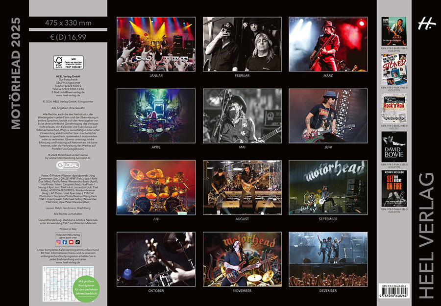 Bild: 9783966648264 | Motörhead Kalender 2025 | Kalender | Spiralbindung | 14 S. | Deutsch