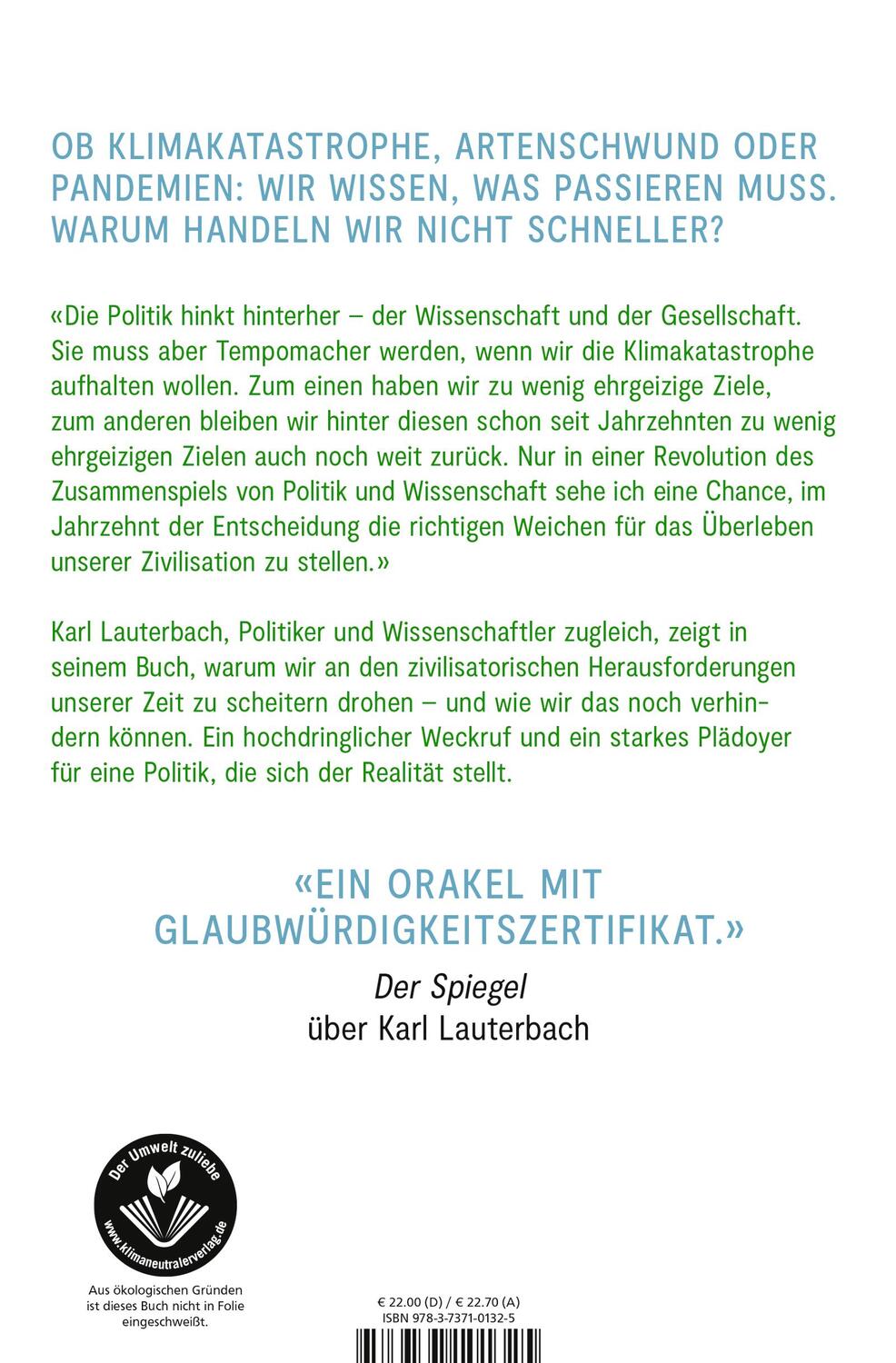 Rückseite: 9783737101325 | Bevor es zu spät ist | Karl Lauterbach | Buch | 288 S. | Deutsch