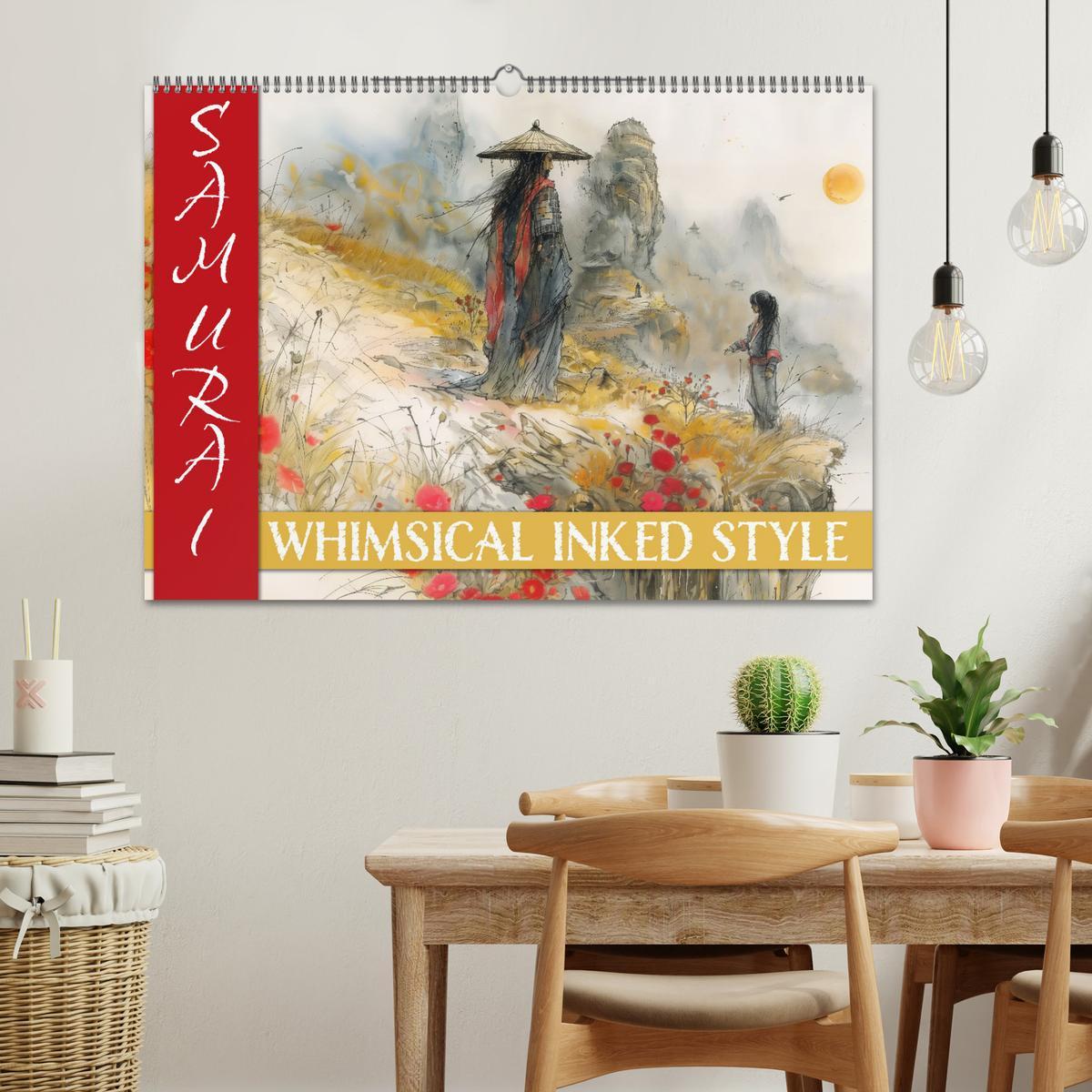 Bild: 9783457129920 | Samurai - whimsical inked style (Wandkalender 2025 DIN A2 quer),...