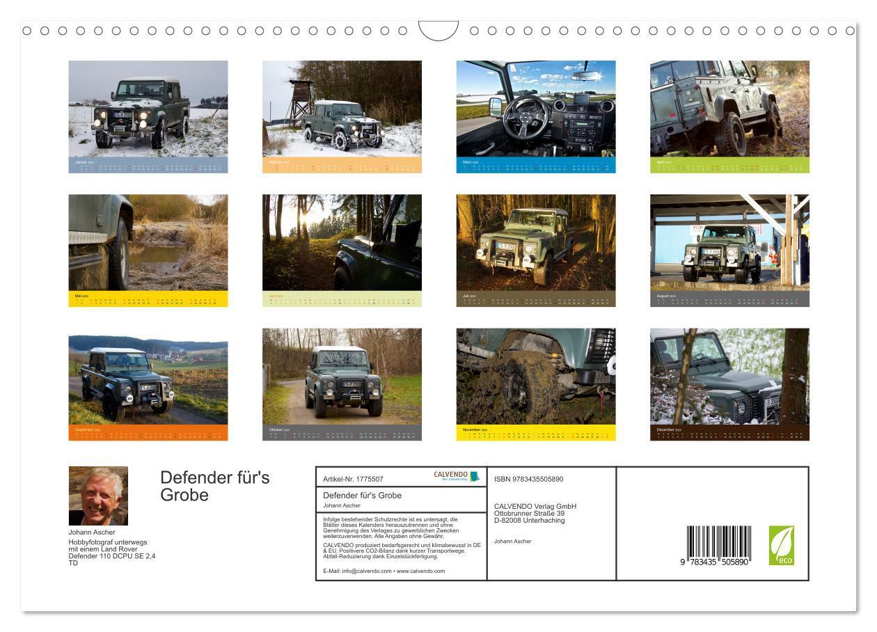 Bild: 9783435505890 | Defender für's Grobe (Wandkalender 2025 DIN A3 quer), CALVENDO...