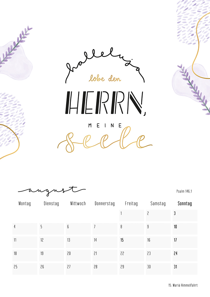 Bild: 4250222905157 | Himmelsglück 2025 | Bibel-Lettering Kalender | Annika Mengel | 13 S.