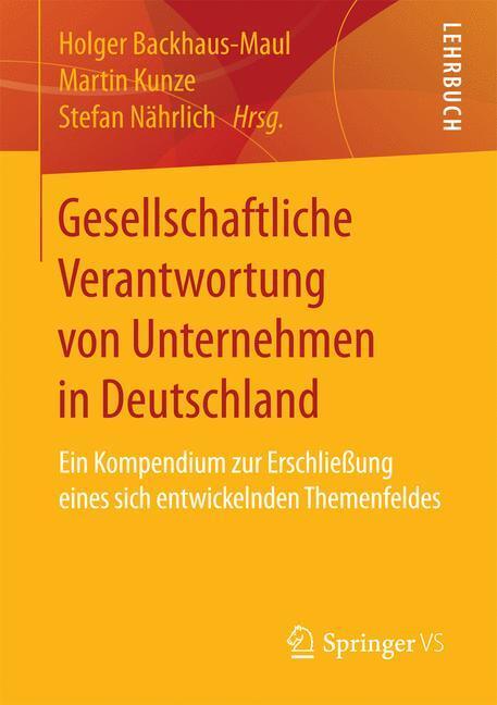 Cover: 9783658025847 | Gesellschaftliche Verantwortung von Unternehmen in Deutschland | Buch