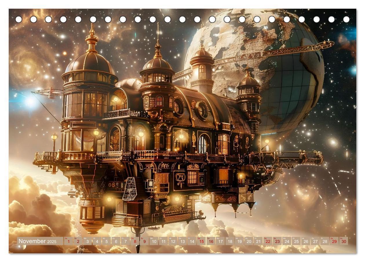 Bild: 9783435652846 | Steampunk im Weltall (Tischkalender 2025 DIN A5 quer), CALVENDO...