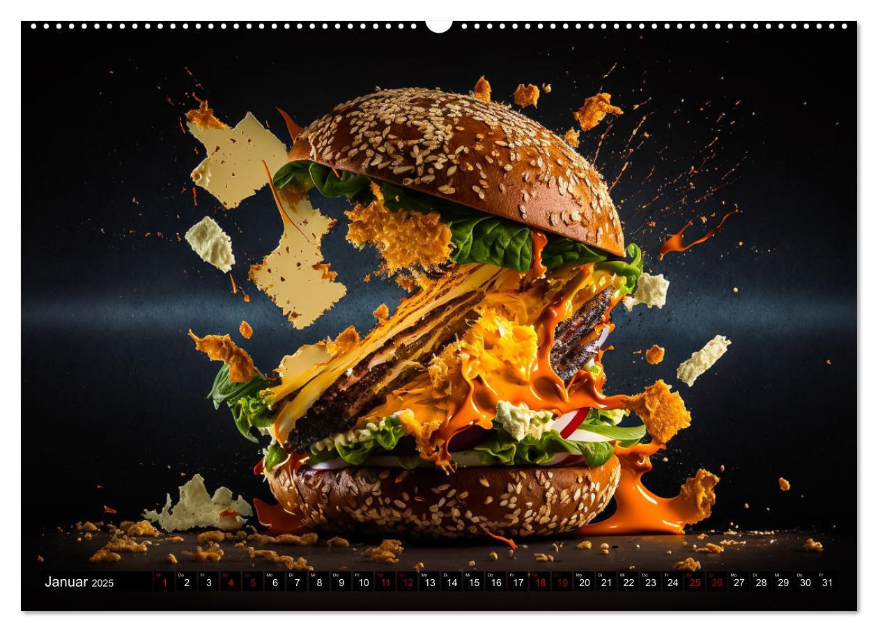 Bild: 9783383912214 | Burgerfood (Wandkalender 2025 DIN A2 quer), CALVENDO Monatskalender