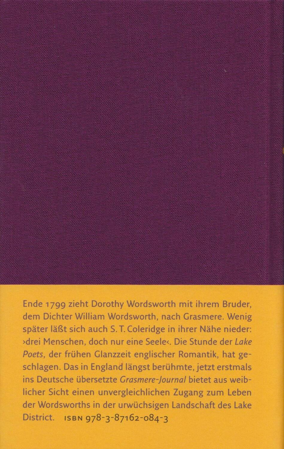 Rückseite: 9783871620843 | Das Grasmere-Journal | Dorothy Wordsworth | Buch | Deutsch | 2015