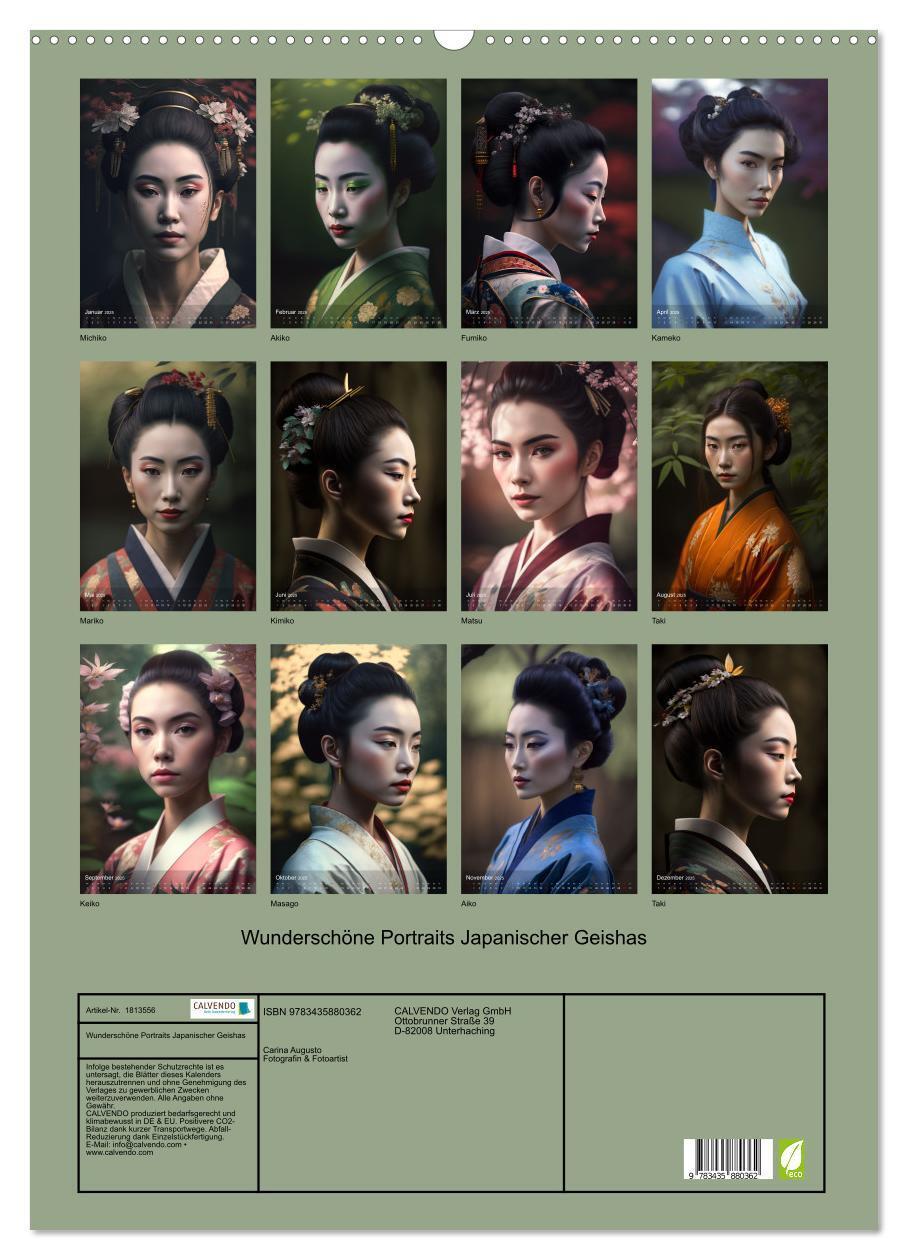 Bild: 9783435880362 | Wunderschöne Portraits Japanischer Geishas (Wandkalender 2025 DIN...