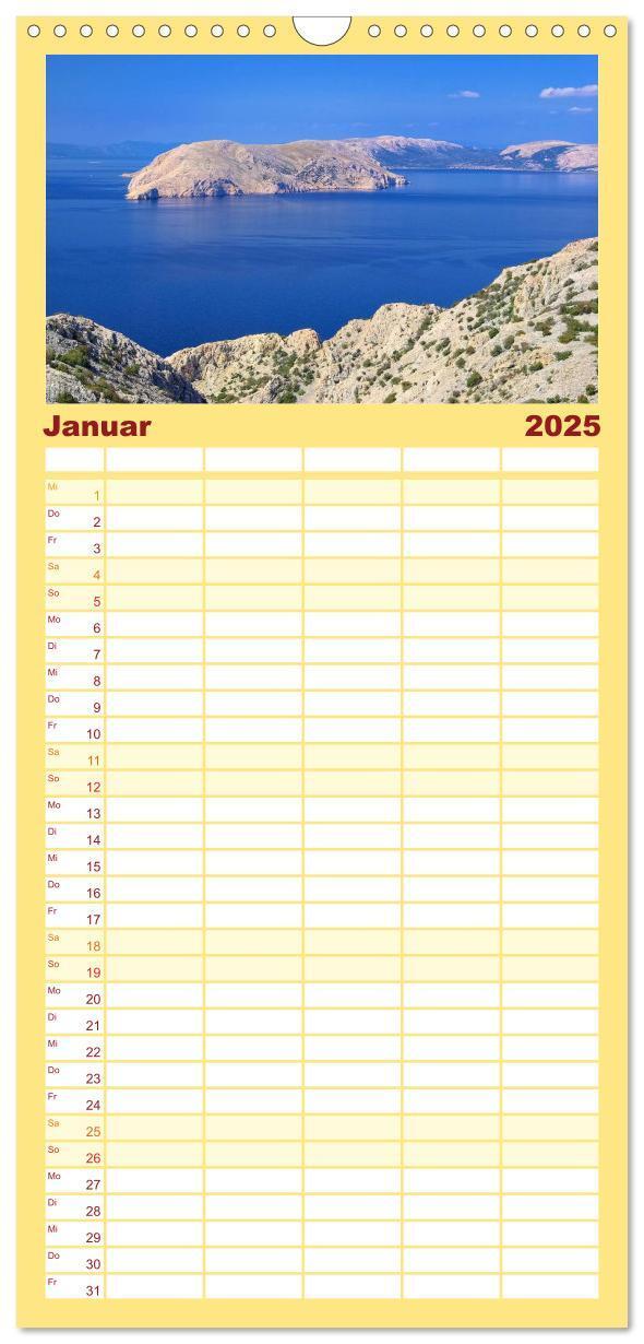 Bild: 9783457119112 | Familienplaner 2025 - Kroatien mit 5 Spalten (Wandkalender, 21 x 45...