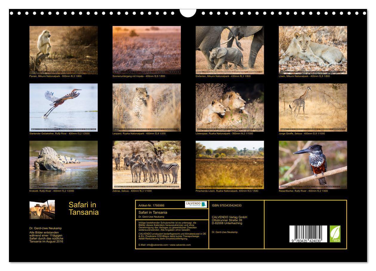 Bild: 9783435424030 | Safari in Tansania (Wandkalender 2025 DIN A3 quer), CALVENDO...