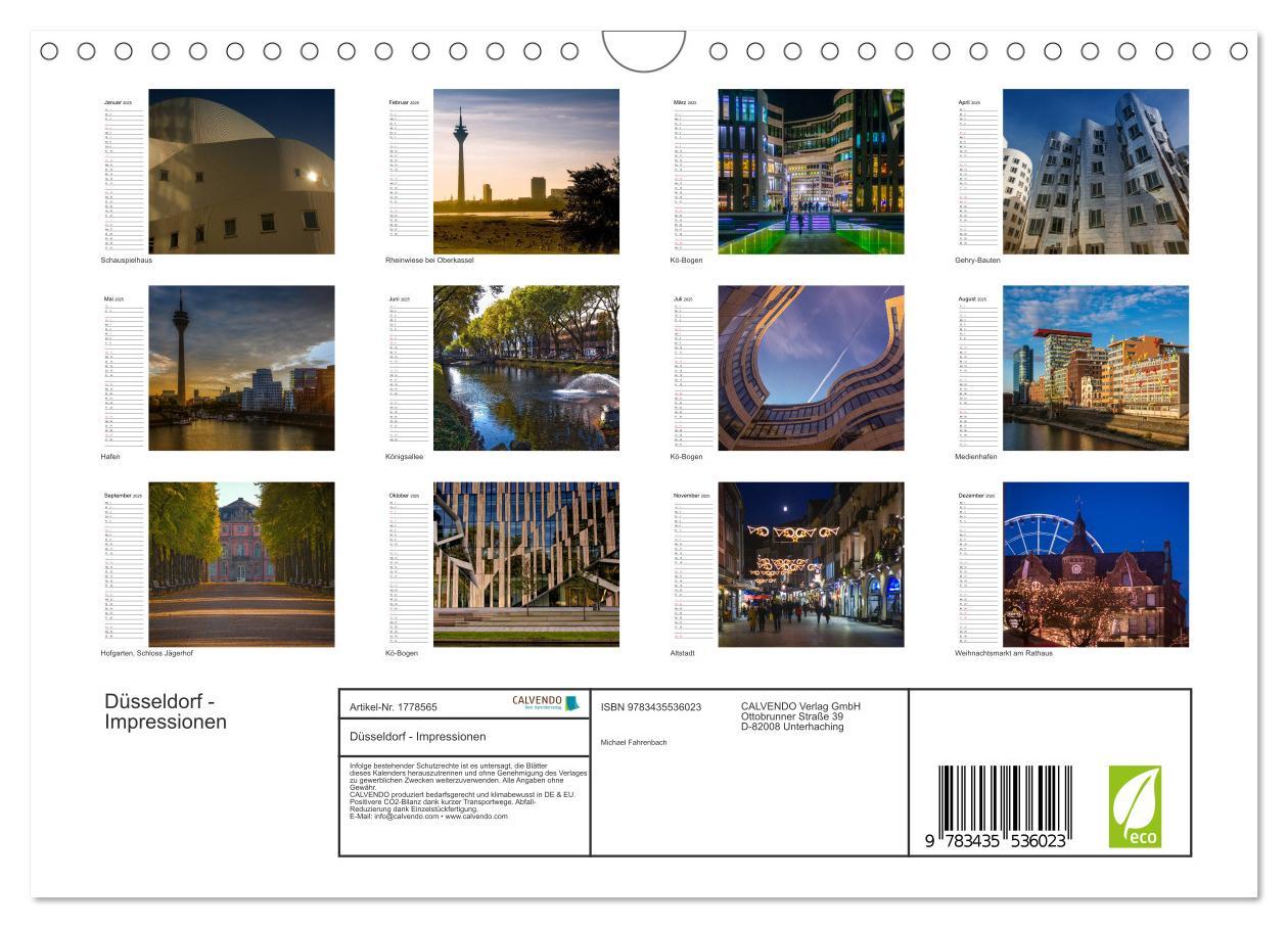 Bild: 9783435536023 | Düsseldorf - Impressionen (Wandkalender 2025 DIN A4 quer), CALVENDO...