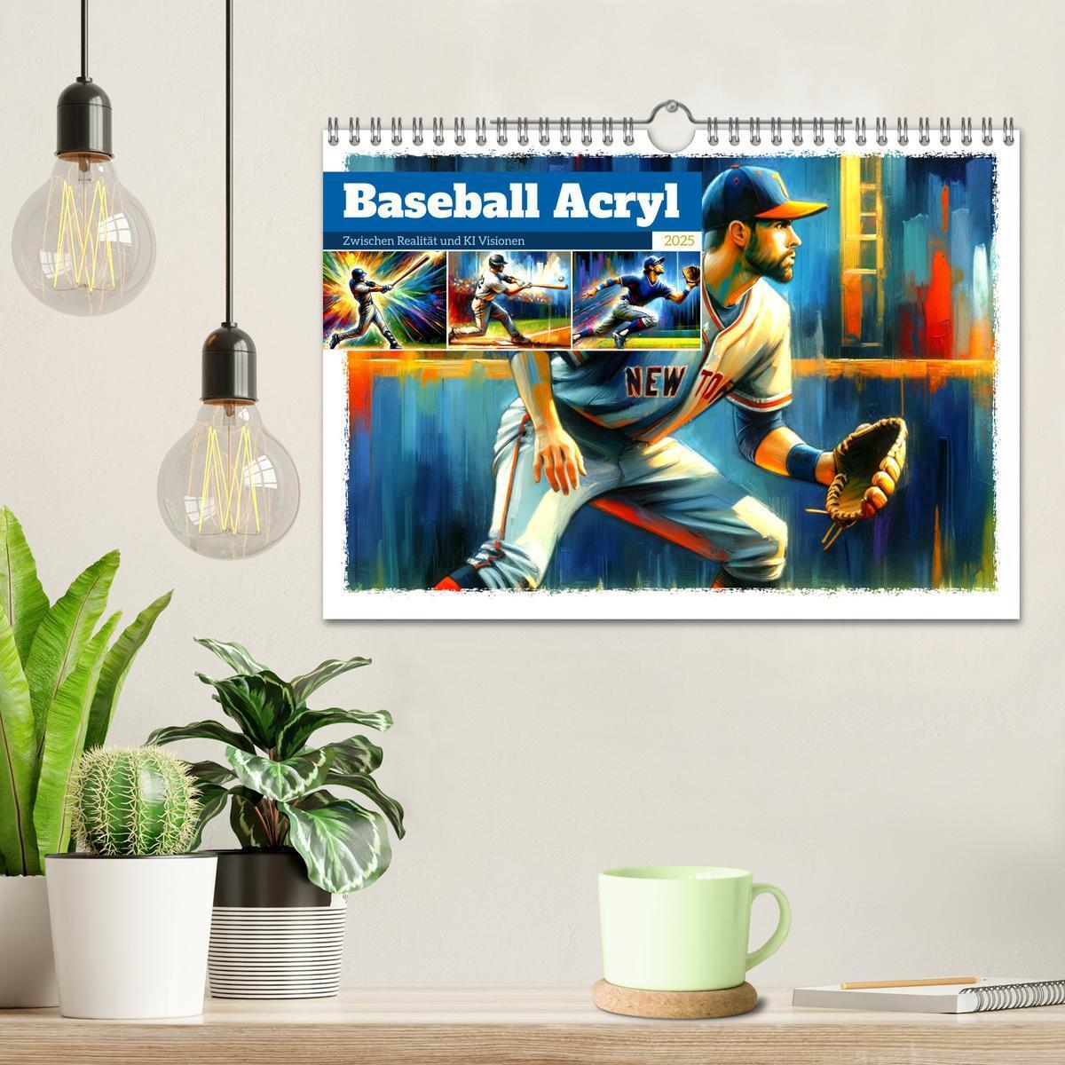 Bild: 9783383776366 | Baseball Acryl - Zwischen Realität und KI Visionen (Wandkalender...