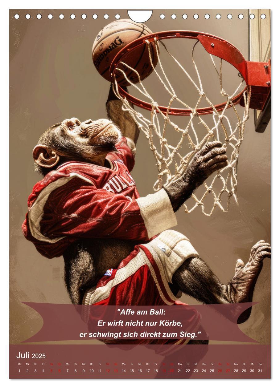 Bild: 9783457167632 | Der tierisch lustige Basketball-Kalender (Wandkalender 2025 DIN A4...