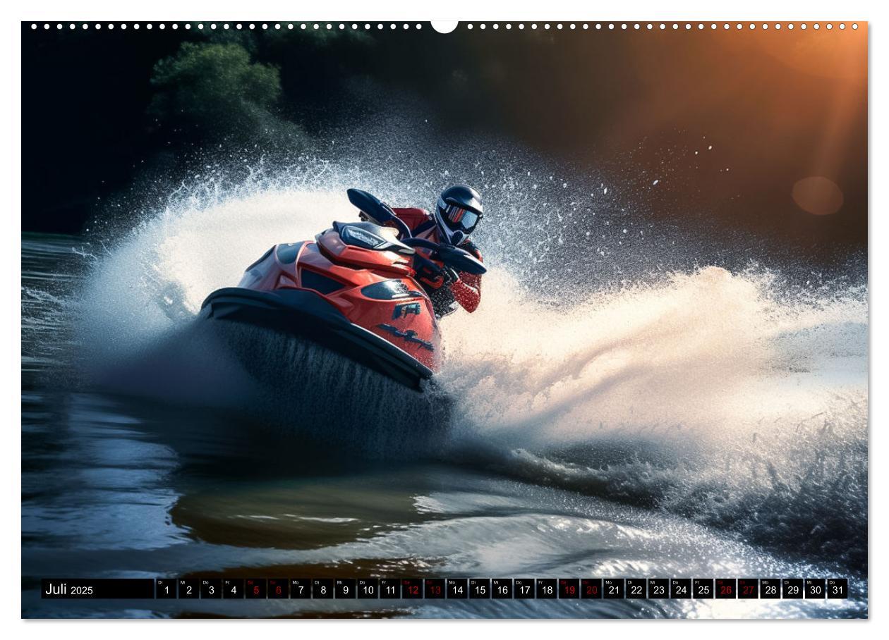 Bild: 9783383909641 | Jetski Power (Wandkalender 2025 DIN A2 quer), CALVENDO Monatskalender