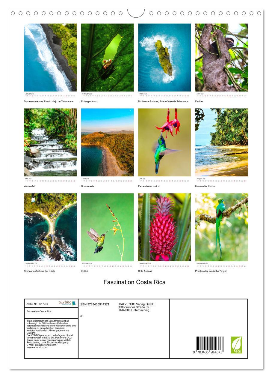 Bild: 9783435914371 | Faszination Costa Rica (Wandkalender 2025 DIN A3 hoch), CALVENDO...