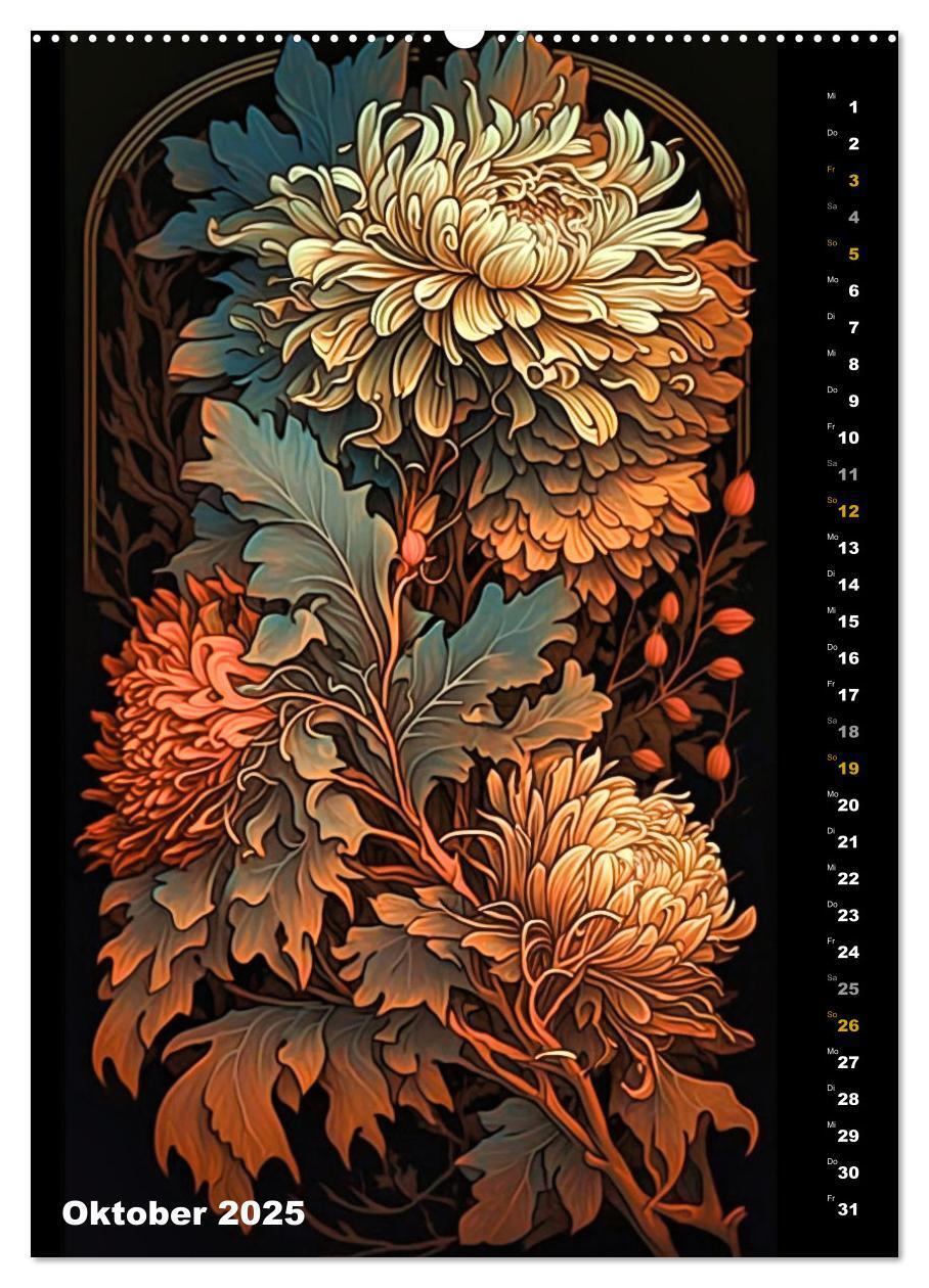 Bild: 9783435873869 | Jugendstil Blumen (Wandkalender 2025 DIN A2 hoch), CALVENDO...