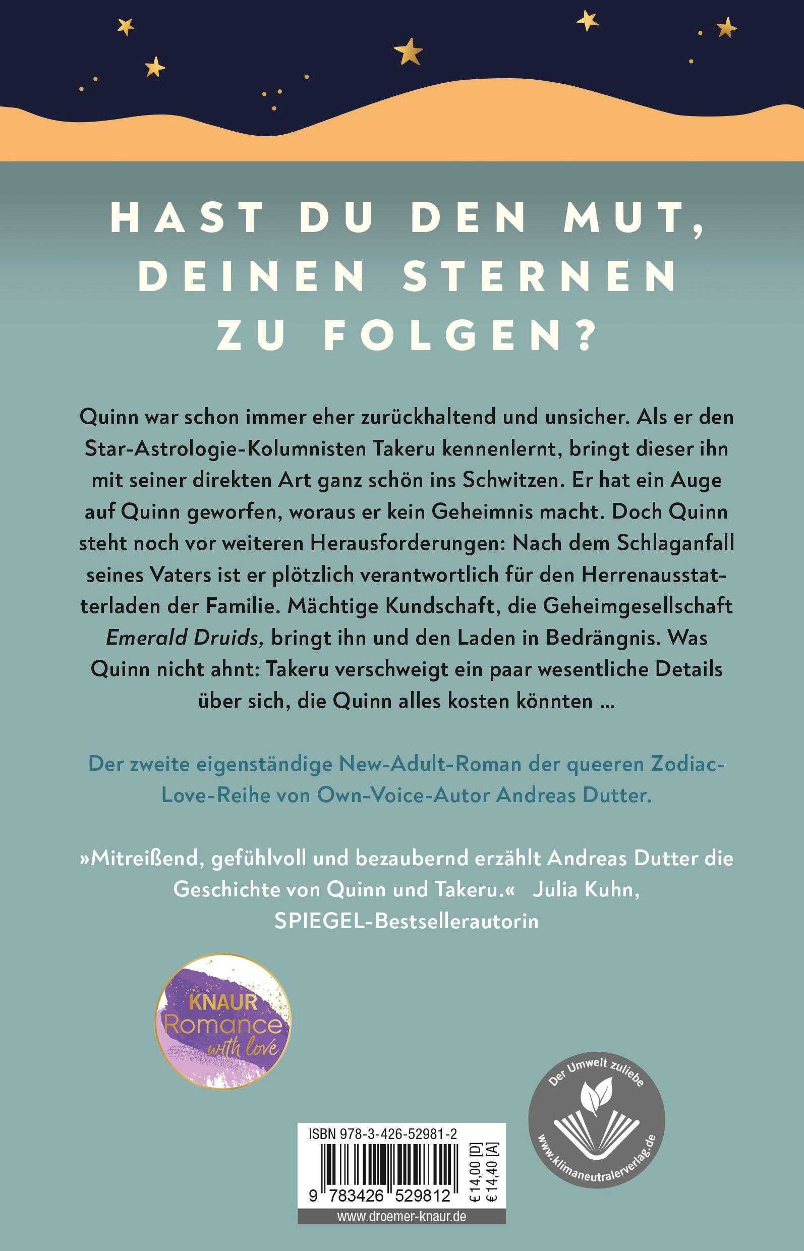 Rückseite: 9783426529812 | Zodiac Love: Hope in Our Universe | Roman | Andreas Dutter | Buch