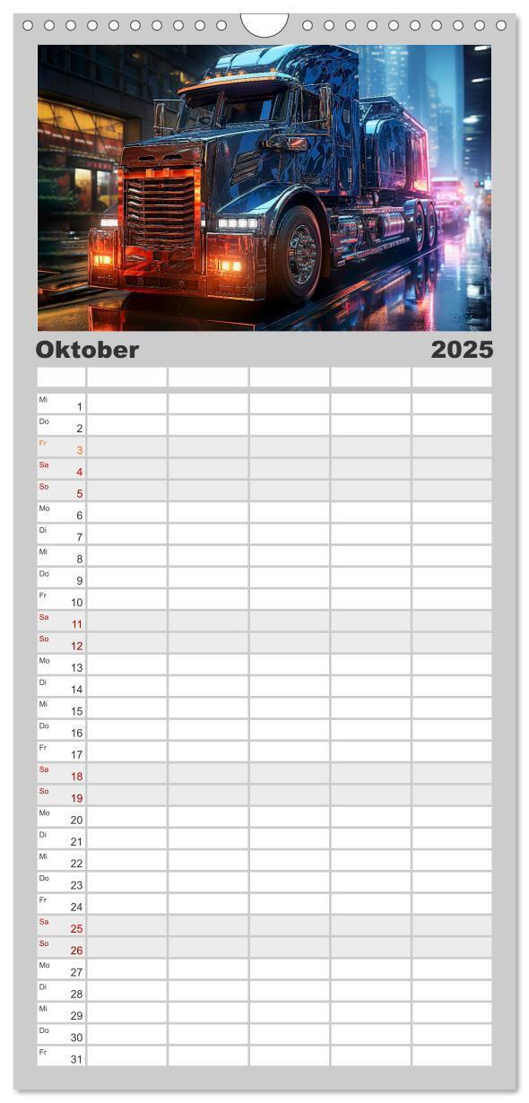 Bild: 9783457092958 | Familienplaner 2025 - Truck Fantasien mit 5 Spalten (Wandkalender,...