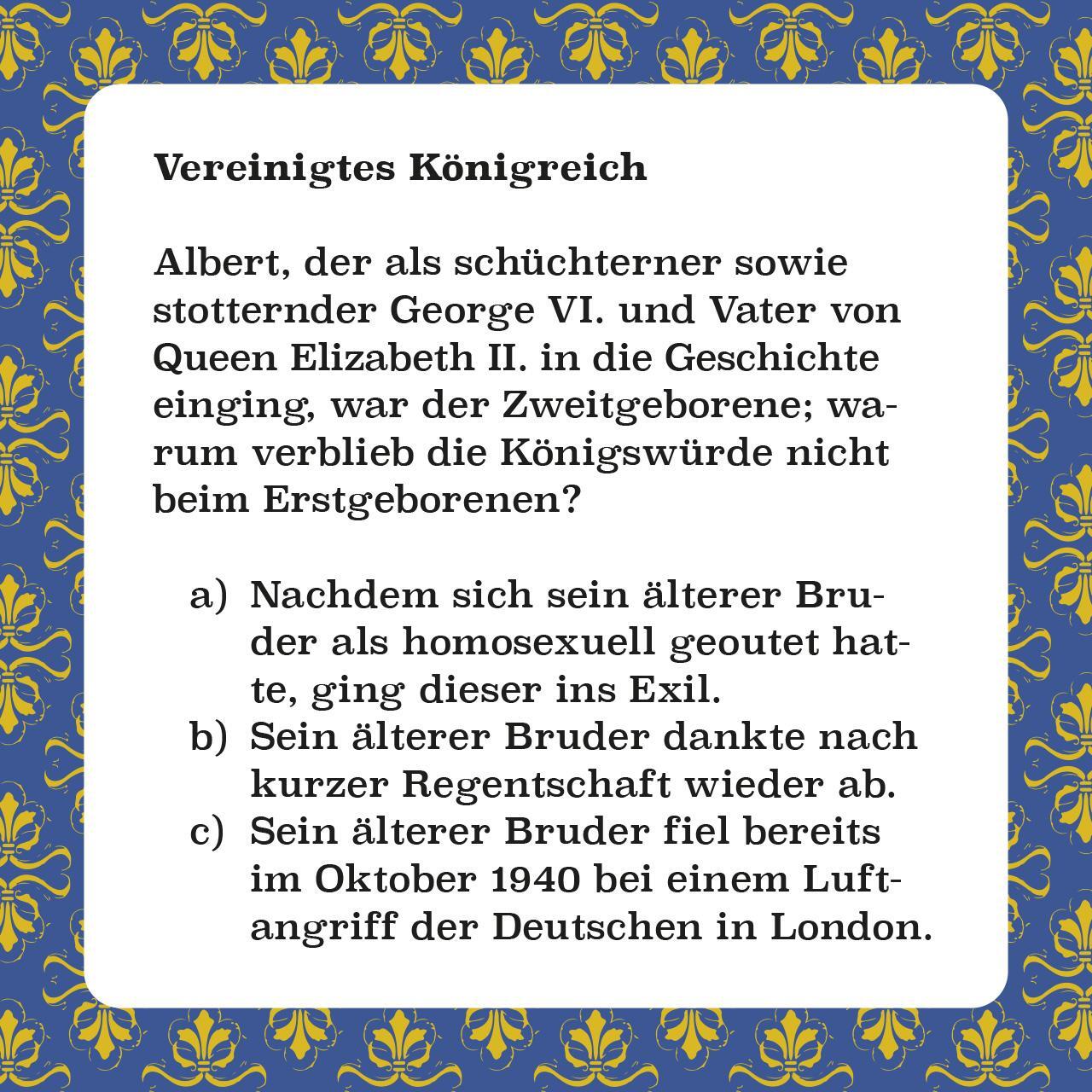 Bild: 4250364115223 | Royals-Quiz | 66 Fragen rund um die europäischen Königshäuser | Kamm