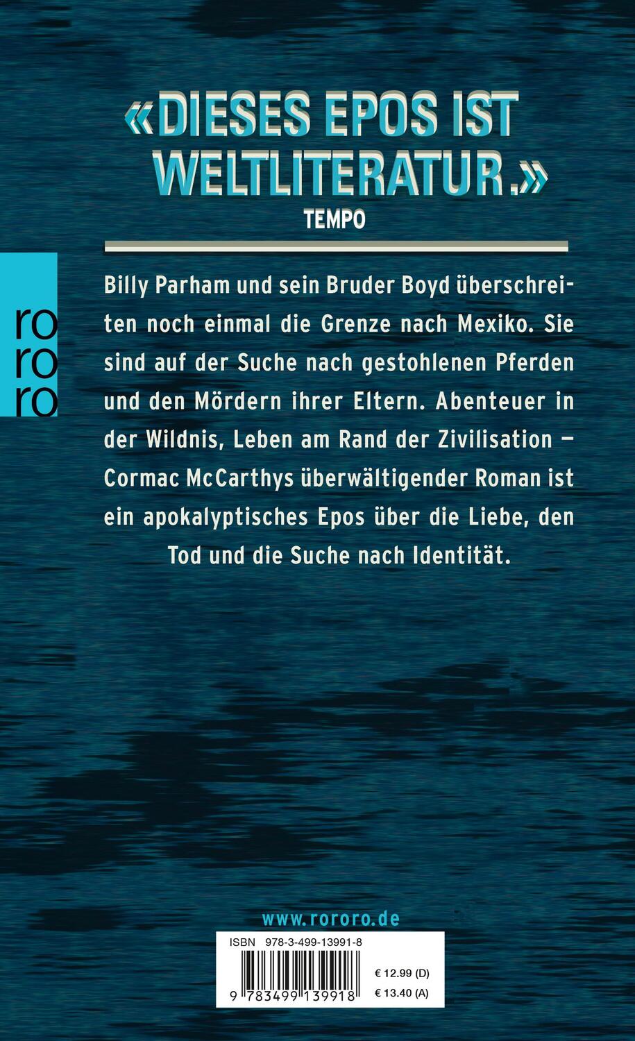 Rückseite: 9783499139918 | Grenzgänger | Cormac McCarthy | Taschenbuch | Die Border-Trilogie