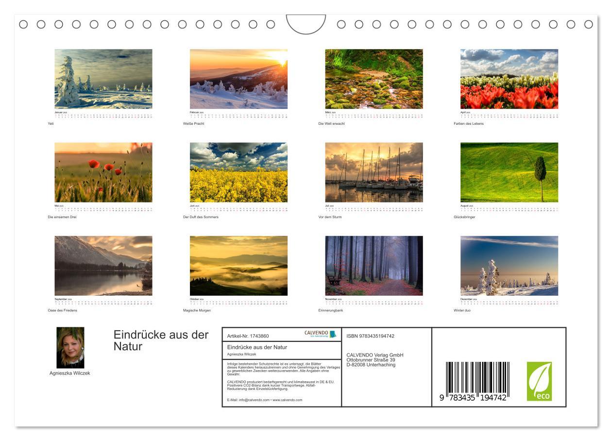 Bild: 9783435194742 | Eindrücke aus der Natur (Wandkalender 2025 DIN A4 quer), CALVENDO...