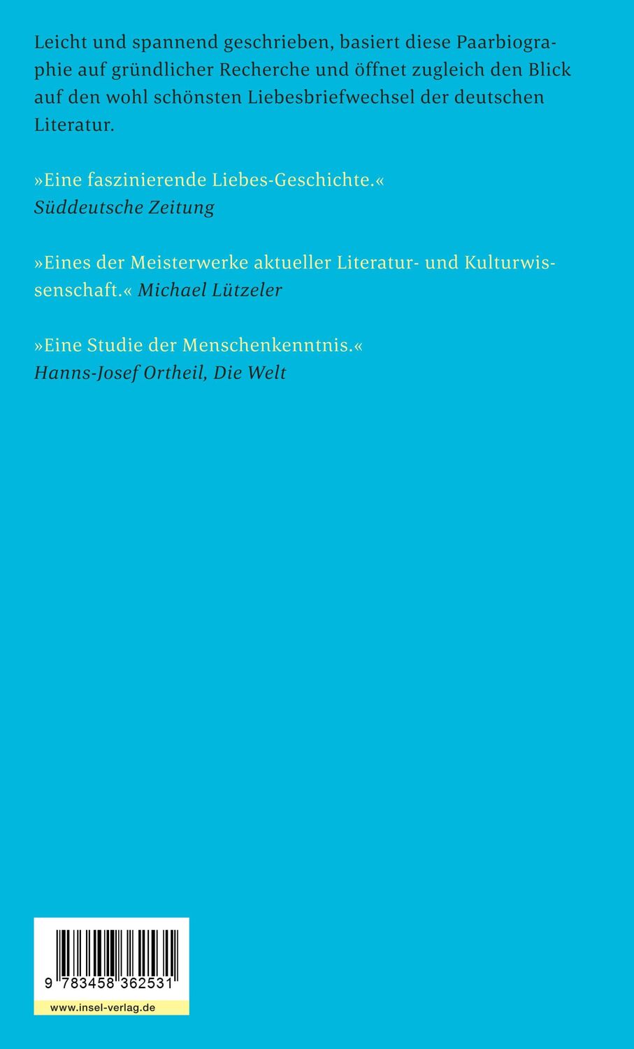 Rückseite: 9783458362531 | Bettine Brentano und Achim von Arnim | Lehrjahre einer Liebe | Buch