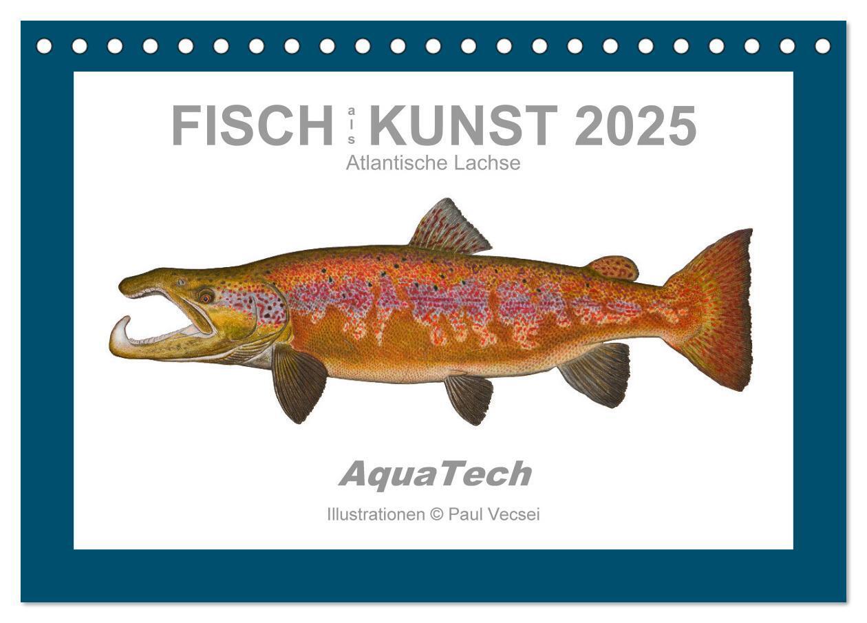 Cover: 9783383772559 | Fisch als Kunst 2025: Atlantische Lachse (Tischkalender 2025 DIN A5...