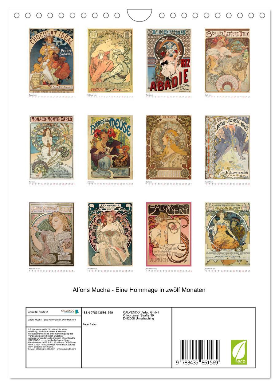 Bild: 9783435861569 | Alfons Mucha - Eine Hommage in zwölf Monaten (Wandkalender 2025 DIN...