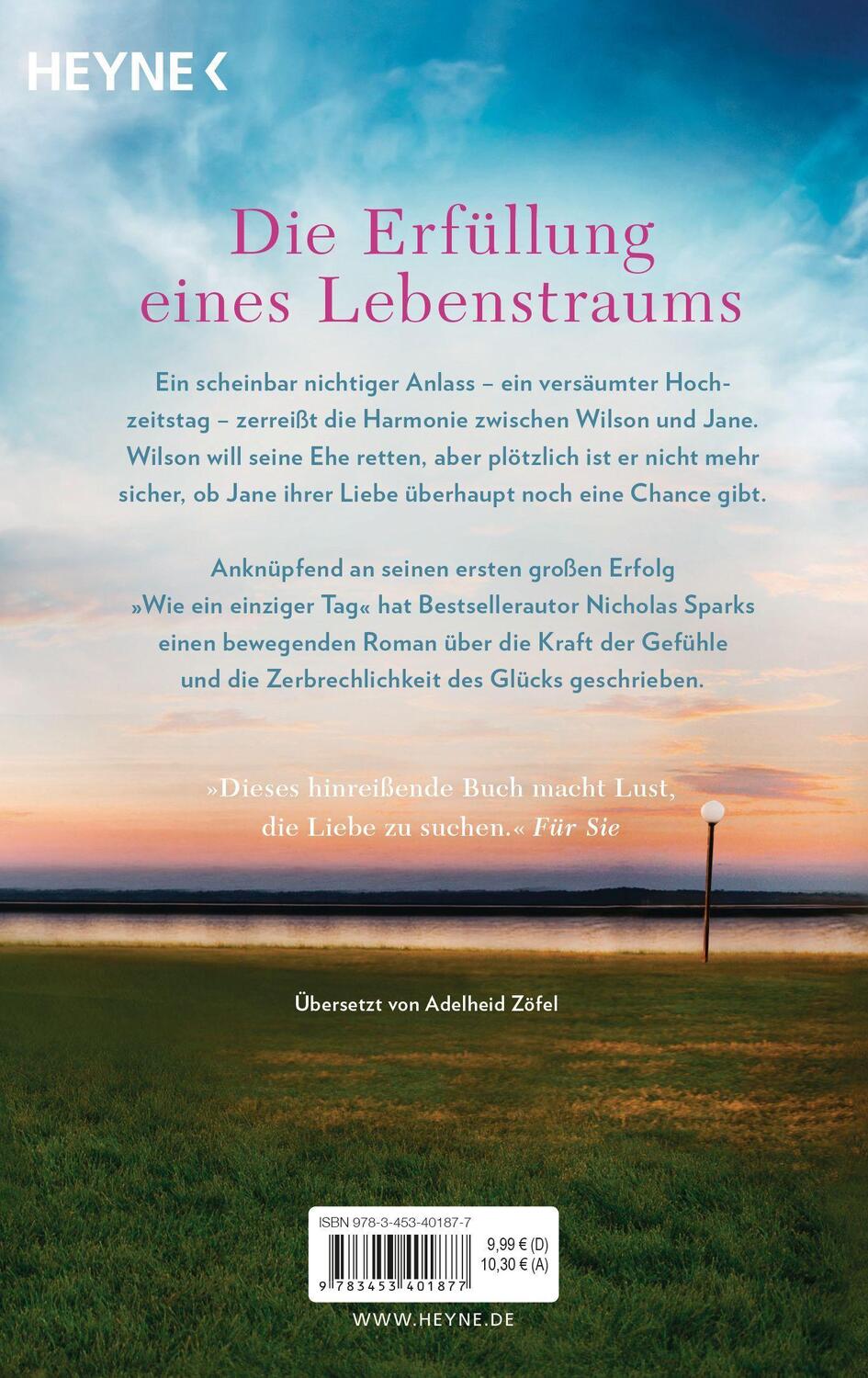 Bild: 9783453401877 | Ein Tag wie ein Leben | Nicholas Sparks | Taschenbuch | Deutsch | 2005