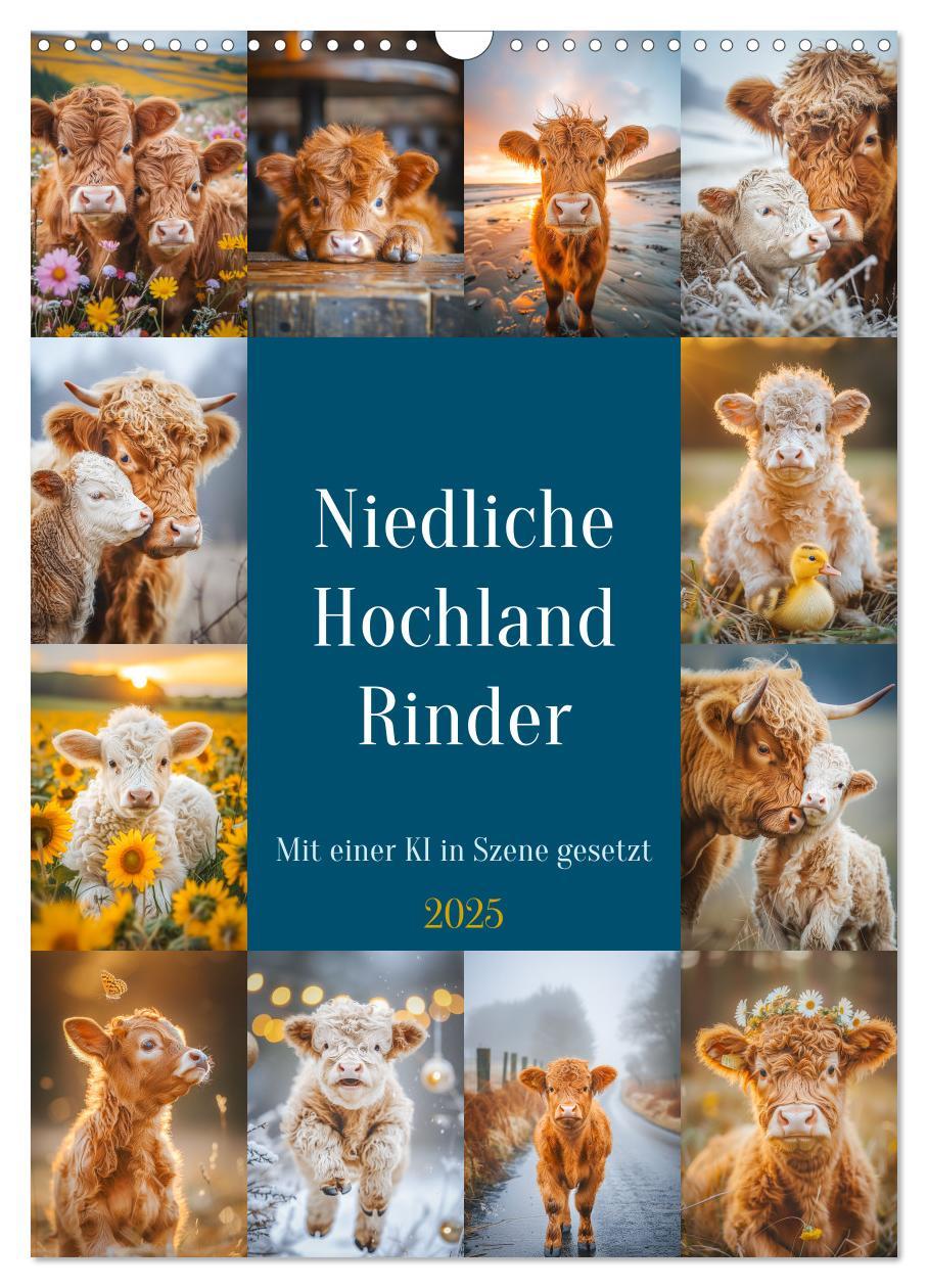 Cover: 9783435829989 | Niedliche Hochland Rinder (Wandkalender 2025 DIN A3 hoch), CALVENDO...